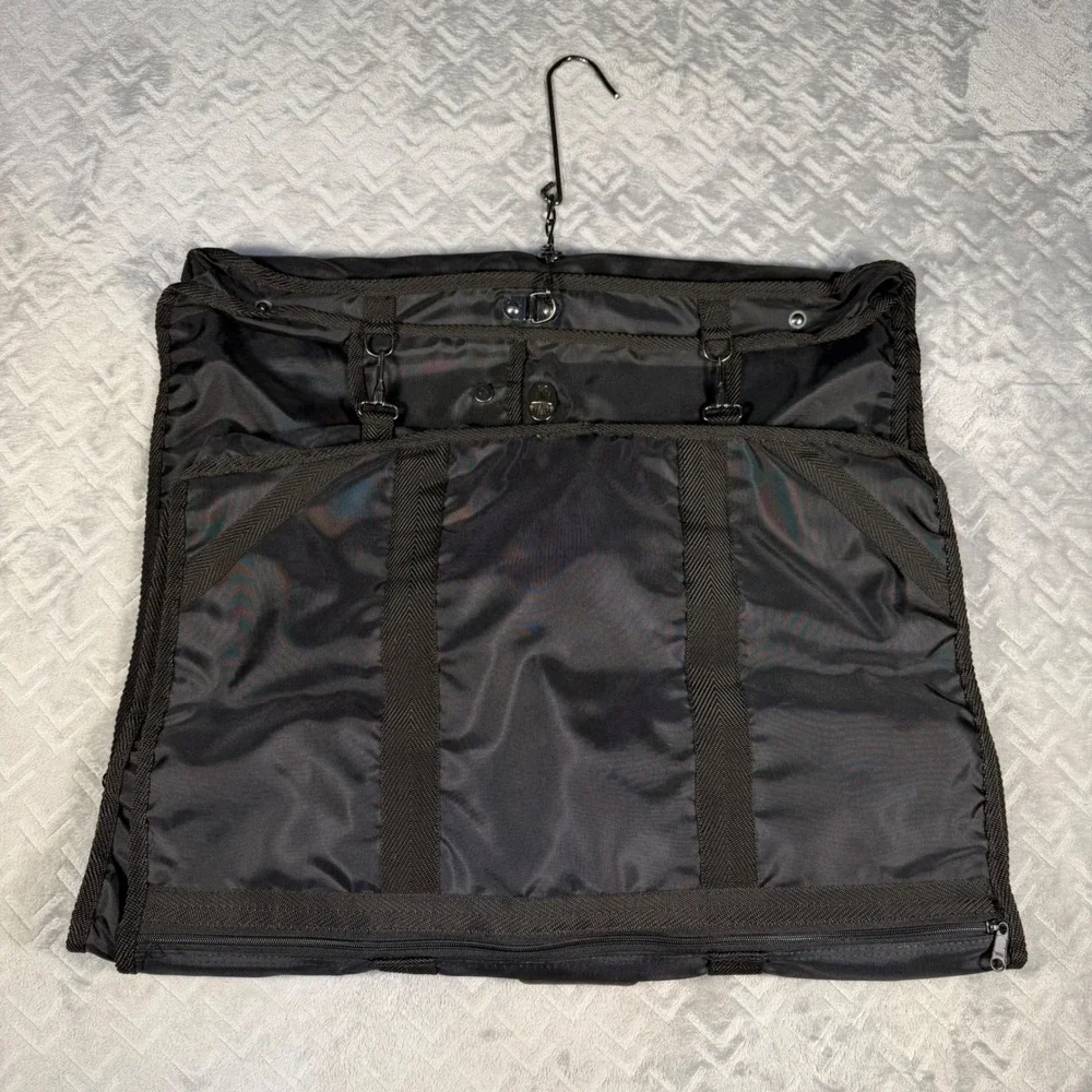 Pierre Cardin‎ Garment Bag Black Hanging Suit Travel Luggage Vintage Nylon